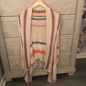 Tan cardigan with tasles